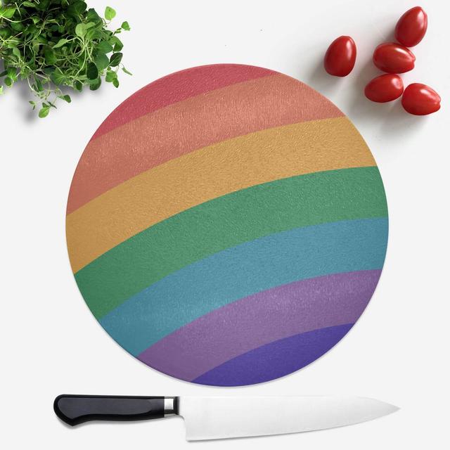 Retro Rainbow Round Chopping Board on Productcaster.