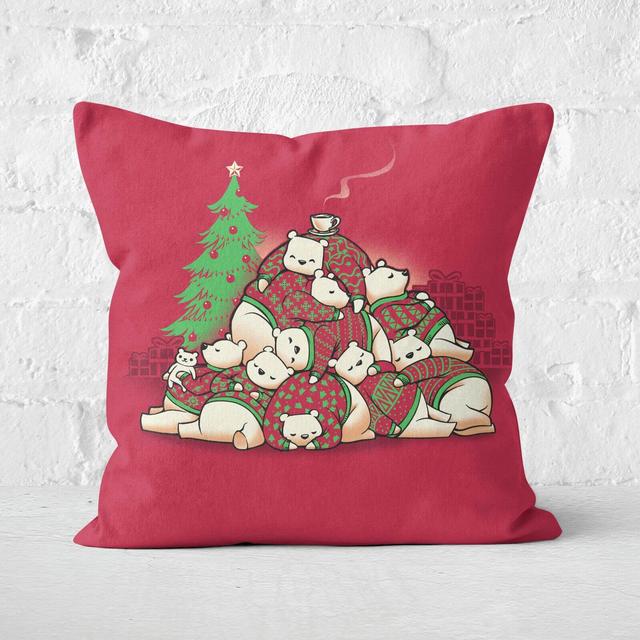 Tobias Fonseca Good Night Xmas Bear Square Cushion - 50x50cm - Soft Touch on Productcaster.