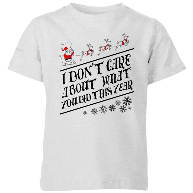 Tobias Fonseca I Don't Care About What You Did This Year Kids' T-Shirt - Grey - 5-6 Jahre - Grau on Productcaster.