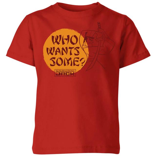 Samurai Jack Who Wants Some Kids' T-Shirt - Red - 9-10 Years - Red on Productcaster.