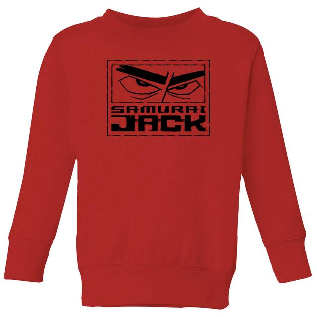 Samurai Jack Stylised Logo Kids' Sweatshirt - Red - 3-4 år - Röd on Productcaster.