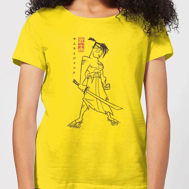 Samurai Jack Vintage Kanji Women's T-Shirt - Yellow - S - Yellow on Productcaster.