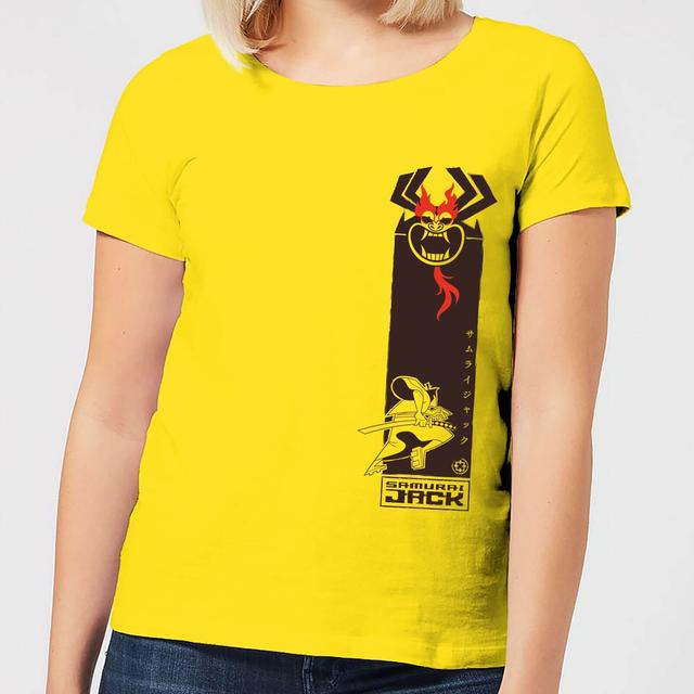 Samurai Jack Samurai Stripe Women's T-Shirt - Yellow - M - Gul on Productcaster.