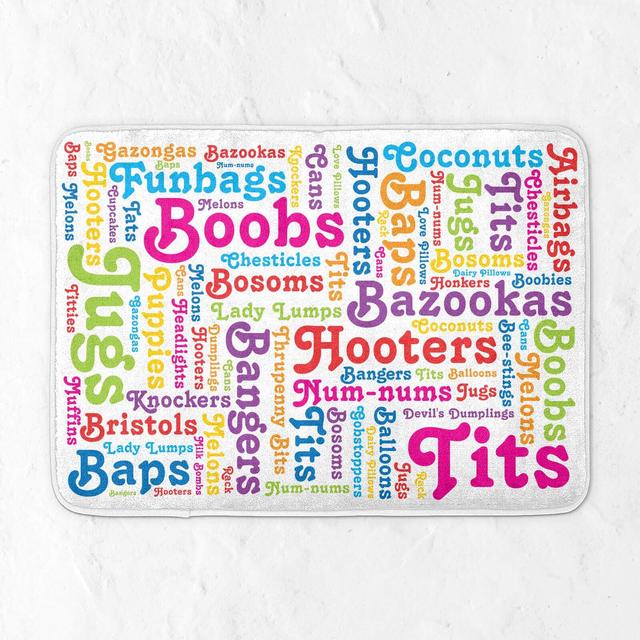 The Many Names Of Boobs Bath Mat on Productcaster.