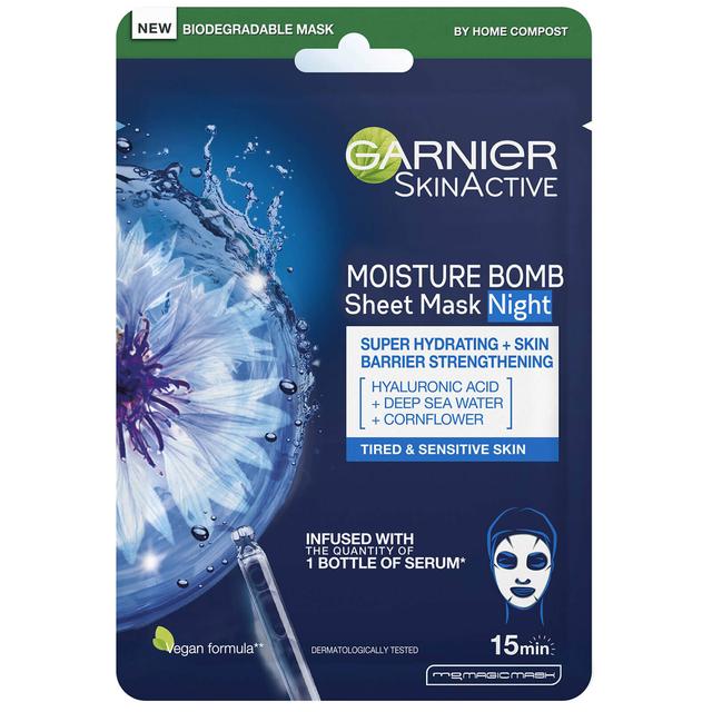 Garnier Moisture Bomb Deep Sea Water & Hyaluronic Acid Tissue Mask Night 32g on Productcaster.