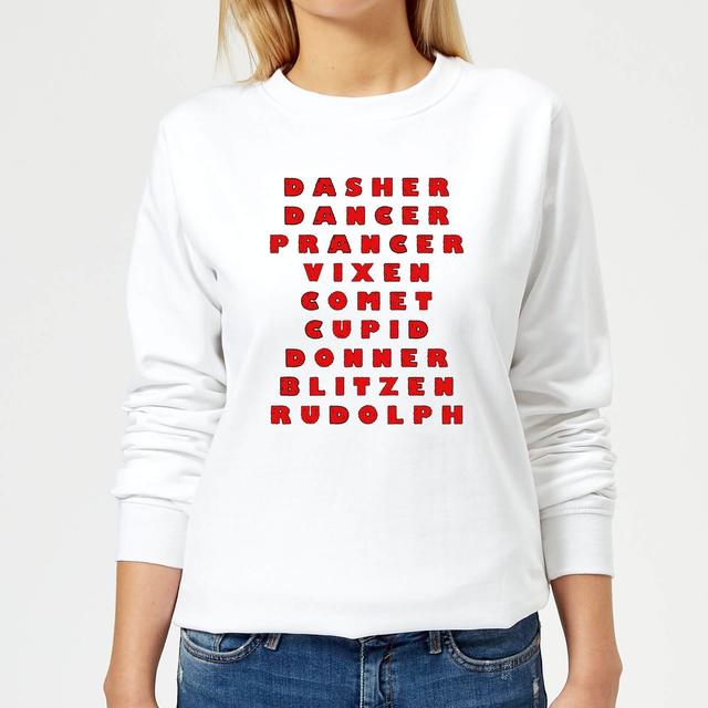 Reindeer Line Up Women's Sweatshirt - White - XXL - White on Productcaster.