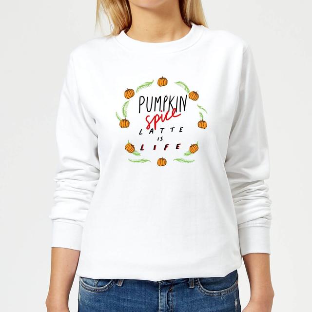 Pumpkin Spice Latte Is Life Women's Sweatshirt - White - XXL - Weiß on Productcaster.