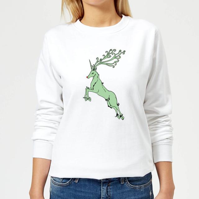 Green Rudolph Women's Sweatshirt - White - XXL on Productcaster.