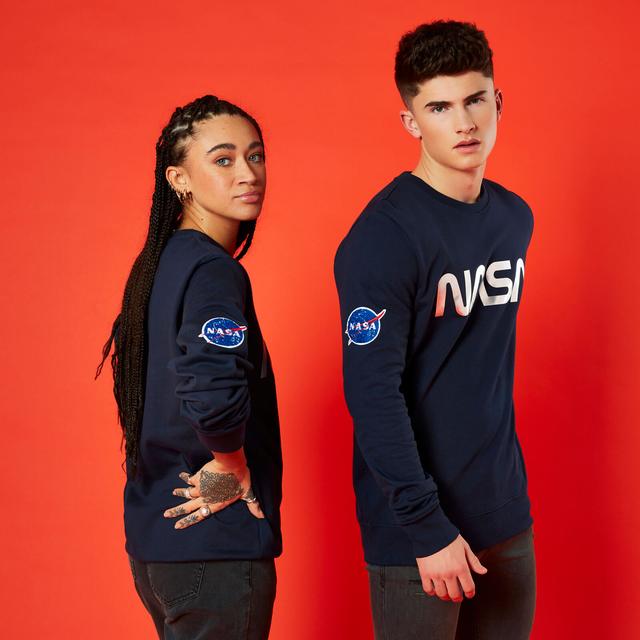 Sudadera NASA Logo Metálico - Unisex - Azul marino - M on Productcaster.