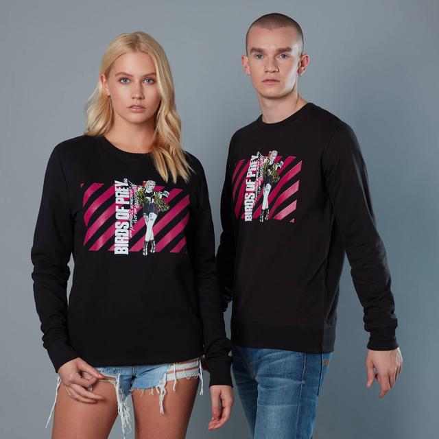 Harley Quinn Pink Stripes Unisex Birds of Prey Sweatshirt - Black - XL on Productcaster.