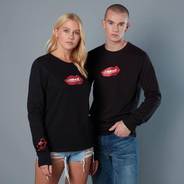 Sudadera Birds of Prey Red Lips And Knuckleduster - Unisex - Negro - L on Productcaster.