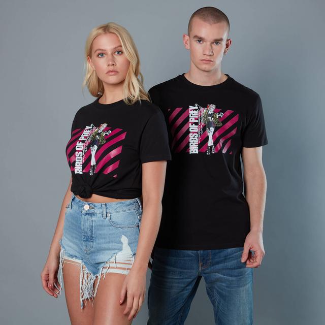 Harley Quinn Pink Stripes Unisex Birds of Prey T-Shirt - Schwarz - XXL on Productcaster.