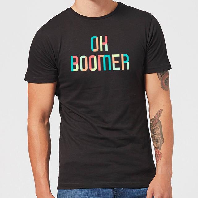 Ok Boomer Colourful Men's T-Shirt - Black - S - Black on Productcaster.