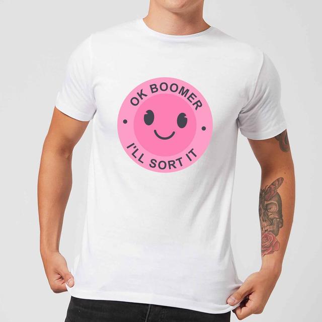 Ok Boomer Pink Smile Men's T-Shirt - White - XXL - Weiß on Productcaster.