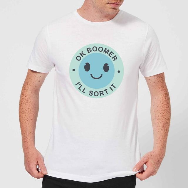 Ok Boomer Blue Smile Men's T-Shirt - White - XXL - Weiß on Productcaster.