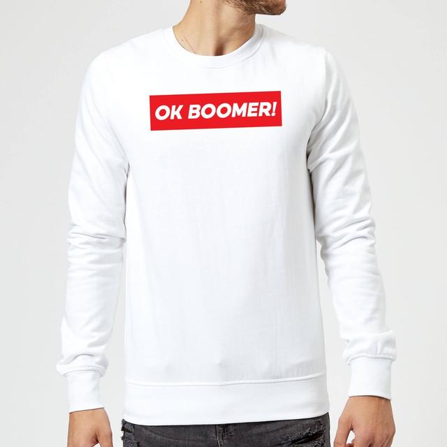 Ok Boomer! Block Sweatshirt - White - XXL - White on Productcaster.