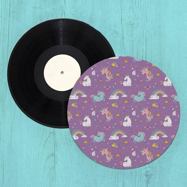 Unicorns And Rainbows Turntable Slip Mat Mehrfarbig on Productcaster.