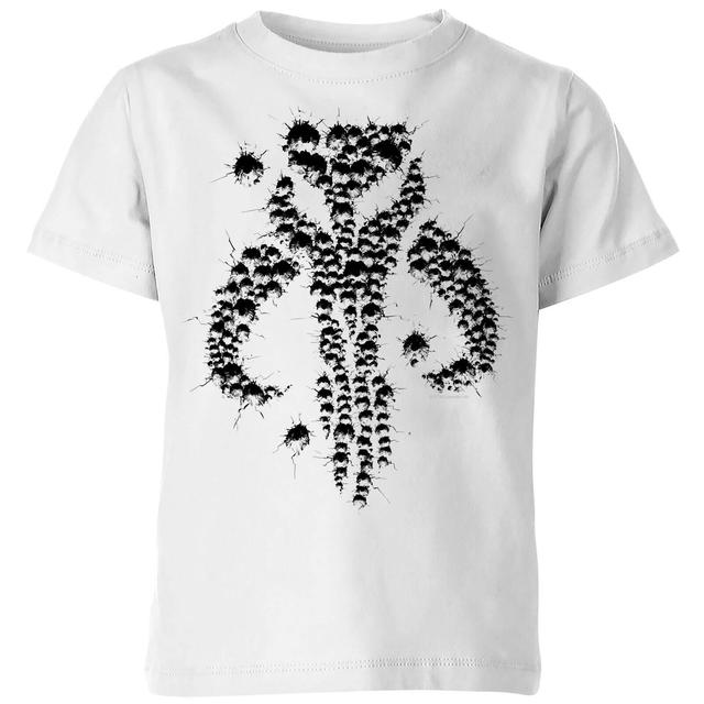 The Mandalorian Blaster Skull Kids' T-Shirt - White - 7-8 år on Productcaster.