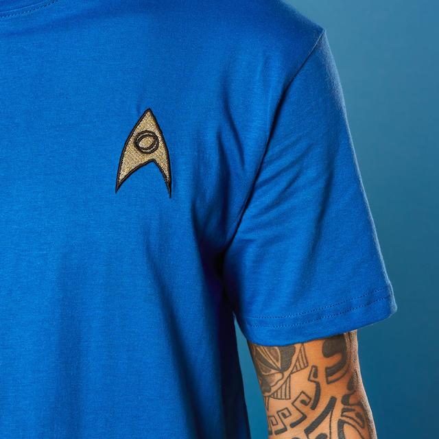 Camiseta Star Trek Bordado Science Badge - Unisex - Azul - XXL - Royal Blue on Productcaster.