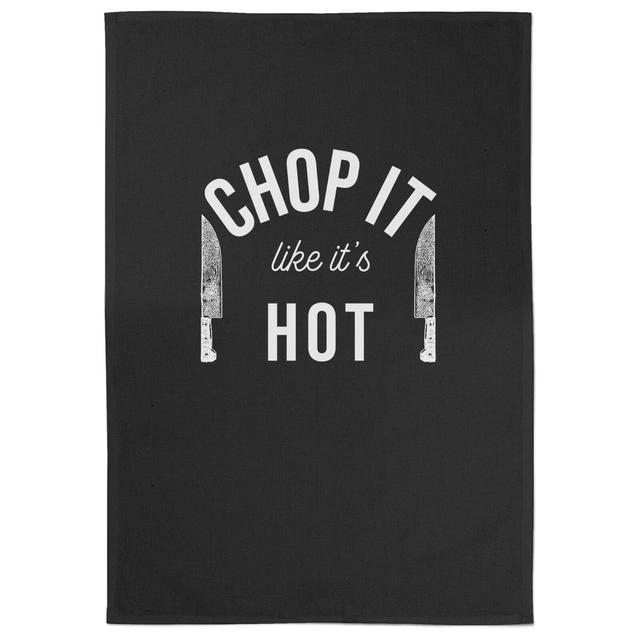 Chop It Like It's Hot Cotton Black Tea Towel on Productcaster.