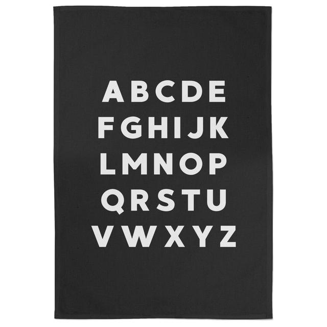 Alphabet Cotton Black Tea Towel on Productcaster.