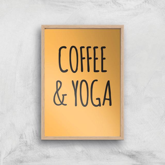 Coffee And Yoga Art Print - A2 - White Frame on Productcaster.