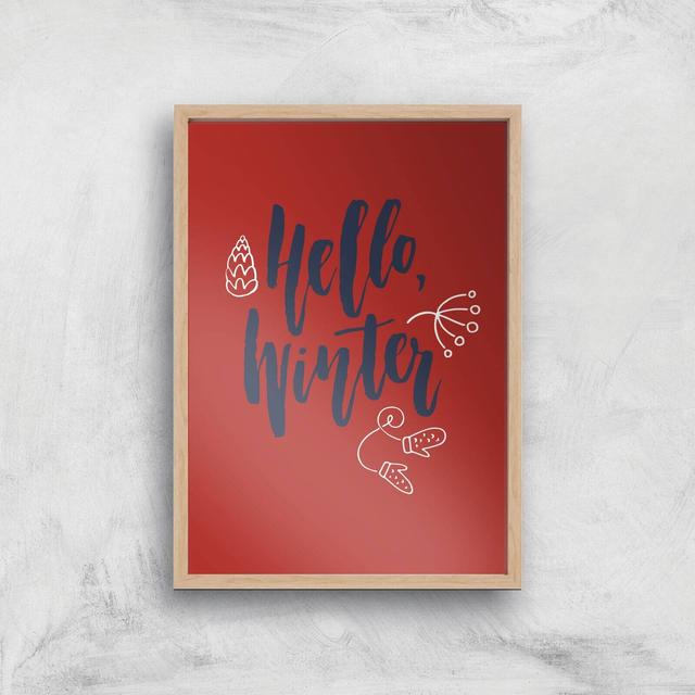 Hello Winter Art Print - A2 - White Frame on Productcaster.