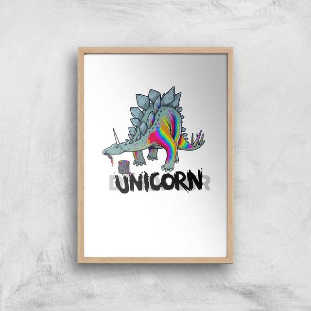 DinoUnicorn Art Print - A2 - White Frame on Productcaster.