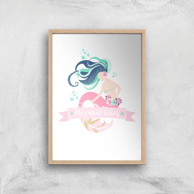 Mermaid Vibes Art Print - A2 - White Frame on Productcaster.