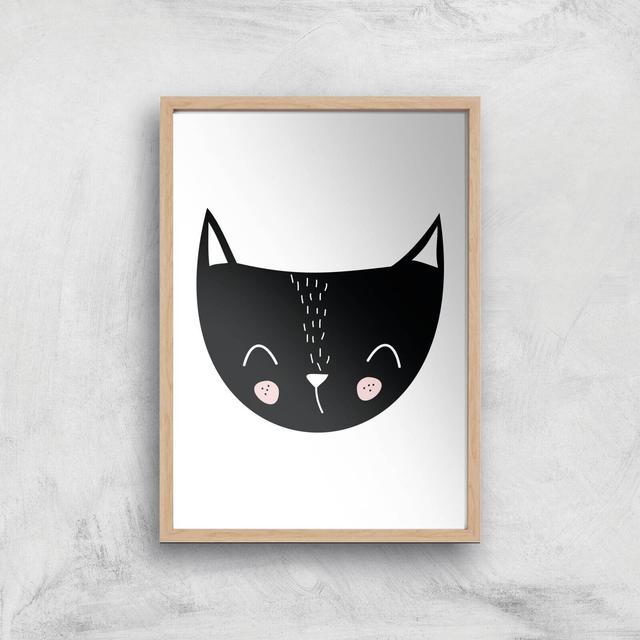 Cat Art Print - A2 - White Frame on Productcaster.