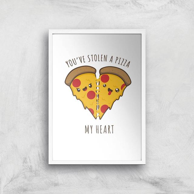 A Pizza My Heart Art Print - A2 - White Frame on Productcaster.