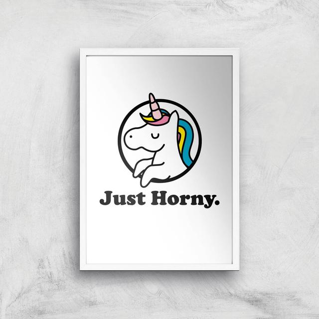 Just Horny Art Print - A2 - White Frame on Productcaster.