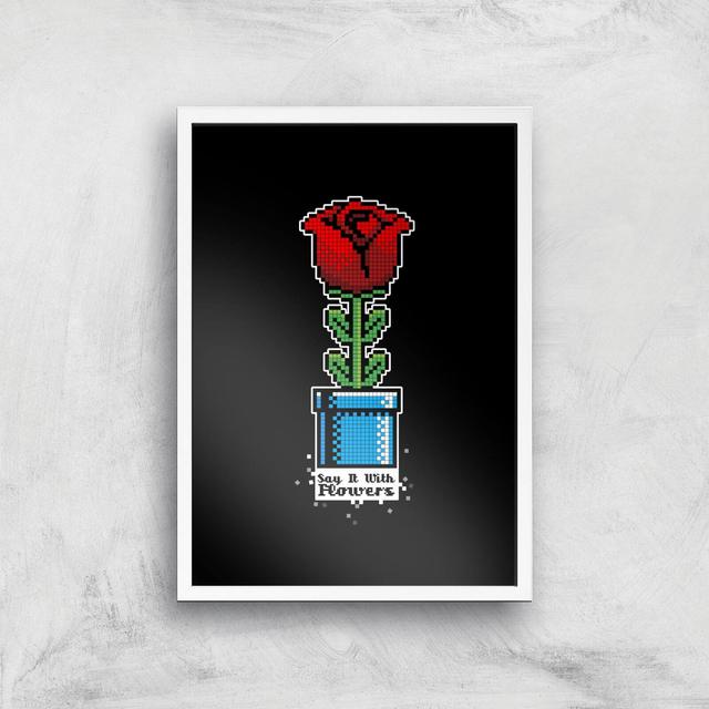 Say It With Flowers Art Print - A2 - White Frame on Productcaster.