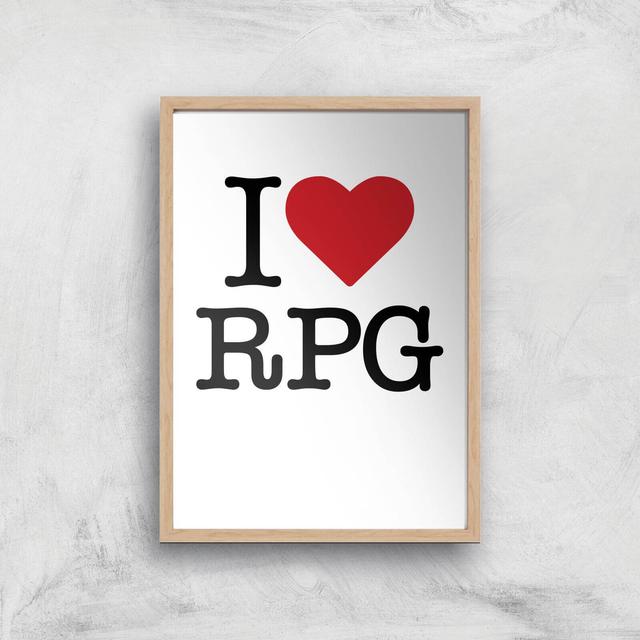 I Love RPG Art Print - A2 - Wood Frame on Productcaster.