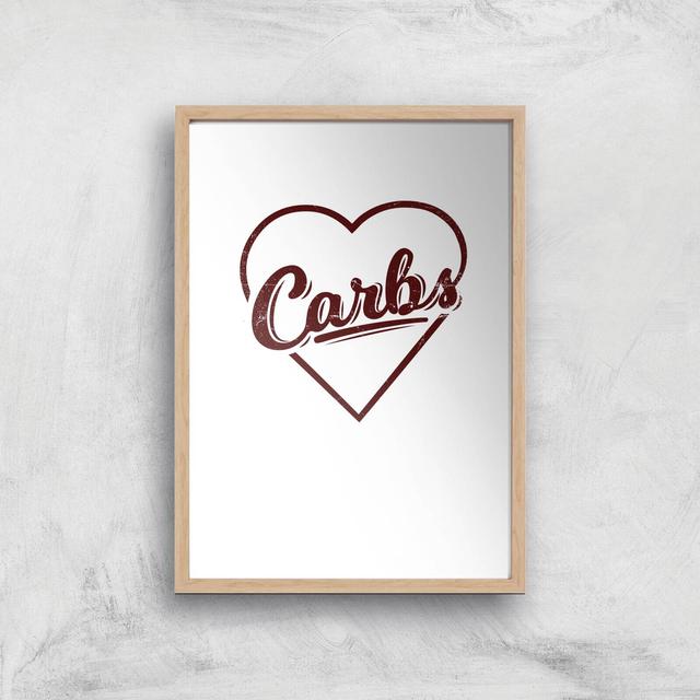 Love Carbs Art Print - A2 - Wood Frame on Productcaster.