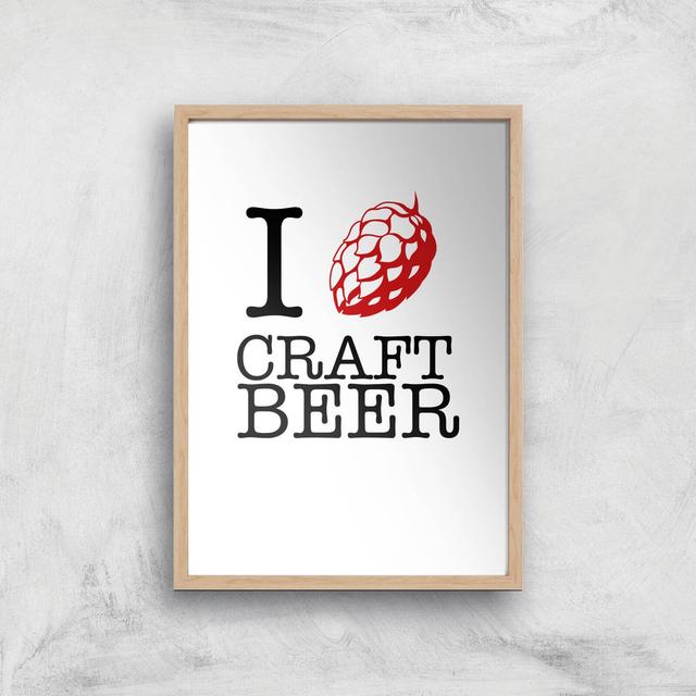 I Hop Craft Beer Art Print - A2 - Wood Frame on Productcaster.