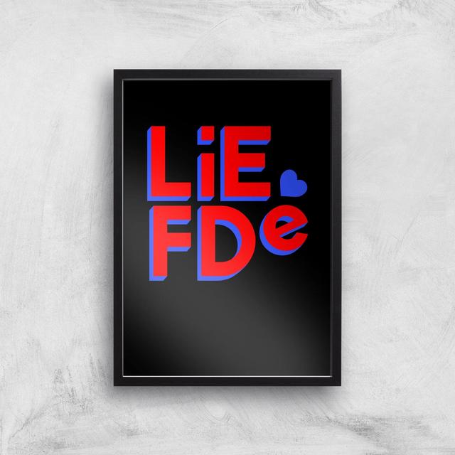 Liefde Block Art Print - A3 - Black Frame on Productcaster.