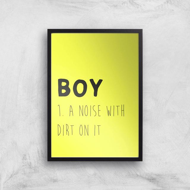 Boy Definition Art Print - A3 - Black Frame on Productcaster.