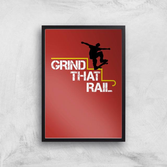 Grind That Rail Art Print - A3 - Black Frame on Productcaster.