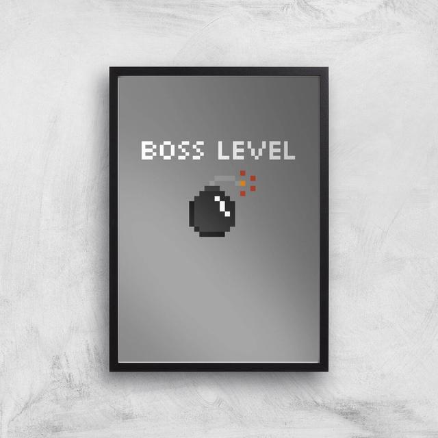 Boss Level Gaming Art Print - A3 - Black Frame on Productcaster.