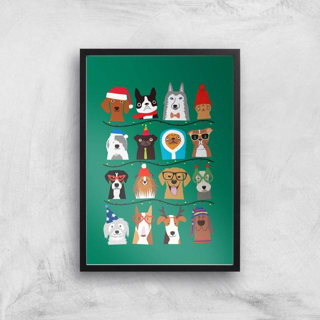 Merry Dogmas Art Print - A3 - Black Frame on Productcaster.