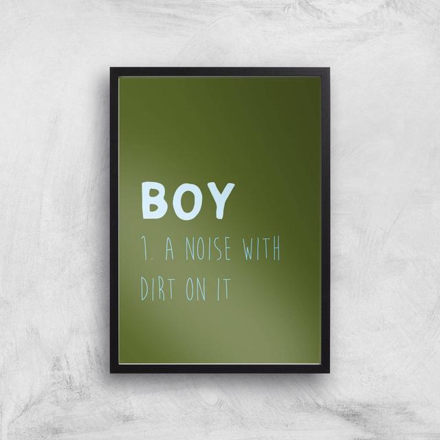 Boy Definition Art Print - A3 - Black Frame on Productcaster.