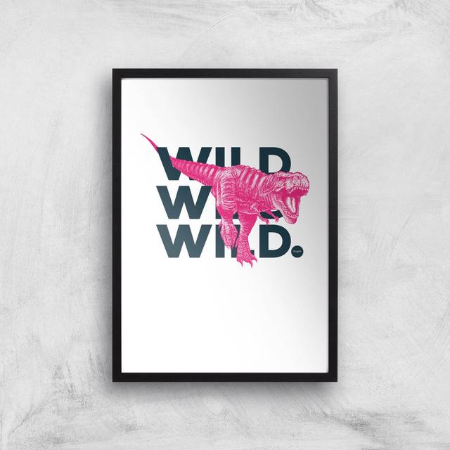 Wild Dinosaur Art Print - A3 - Black Frame on Productcaster.