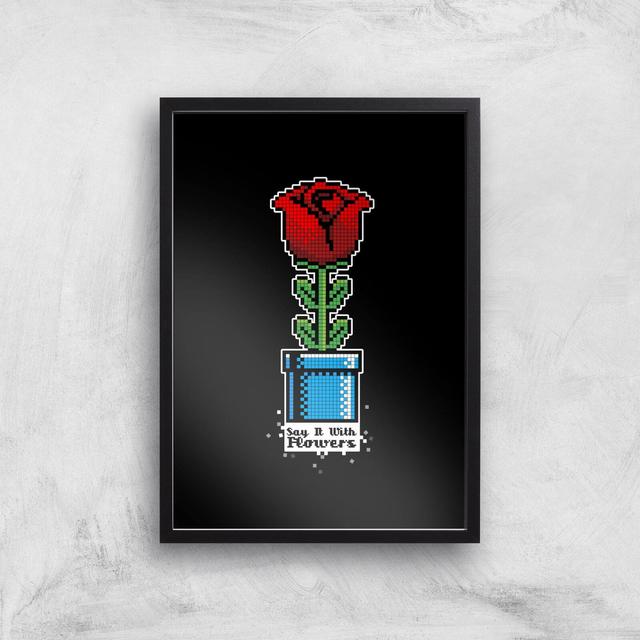 Say It With Flowers Art Print - A3 - Black Frame on Productcaster.