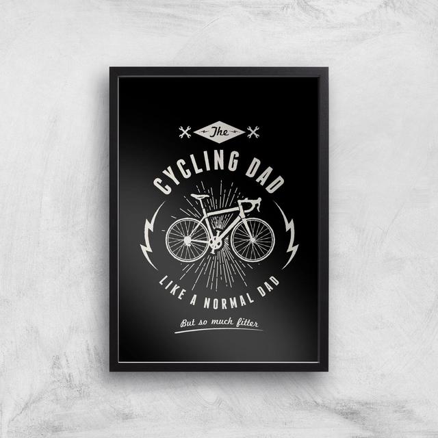 Cycling Dad Art Print - A3 - Black Frame on Productcaster.