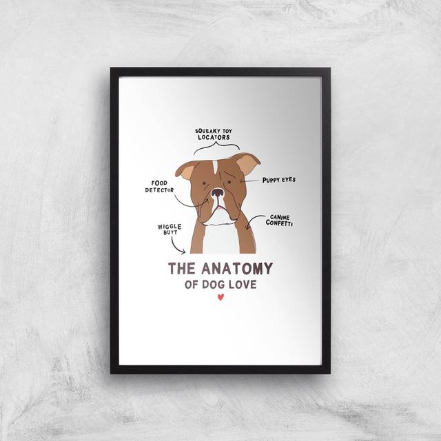 The Anatomy Of Dog Love Art Print - A3 - Black Frame on Productcaster.