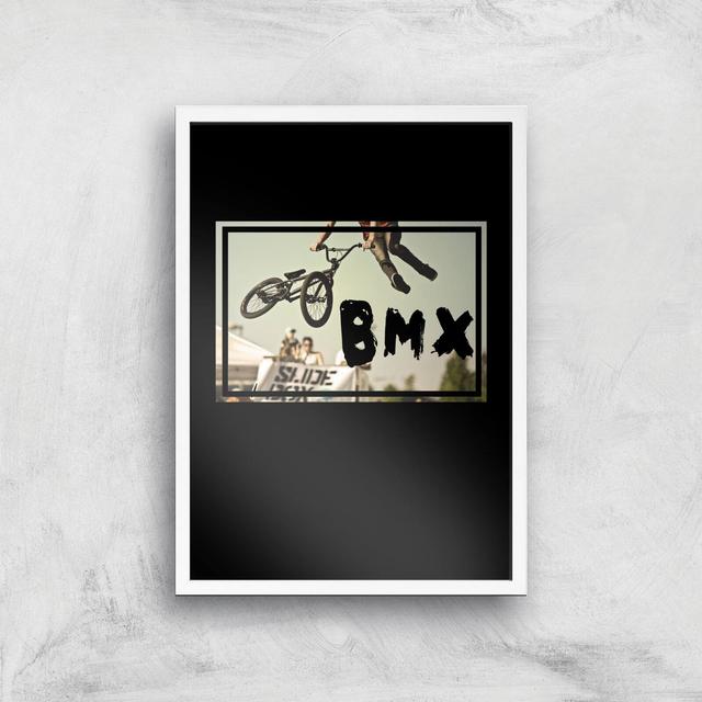 BMX Jump Art Print - A3 - White Frame on Productcaster.