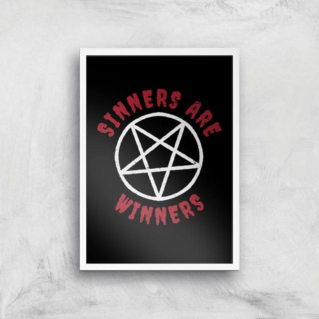 Sinners Are Winners Art Print - A3 - White Frame on Productcaster.