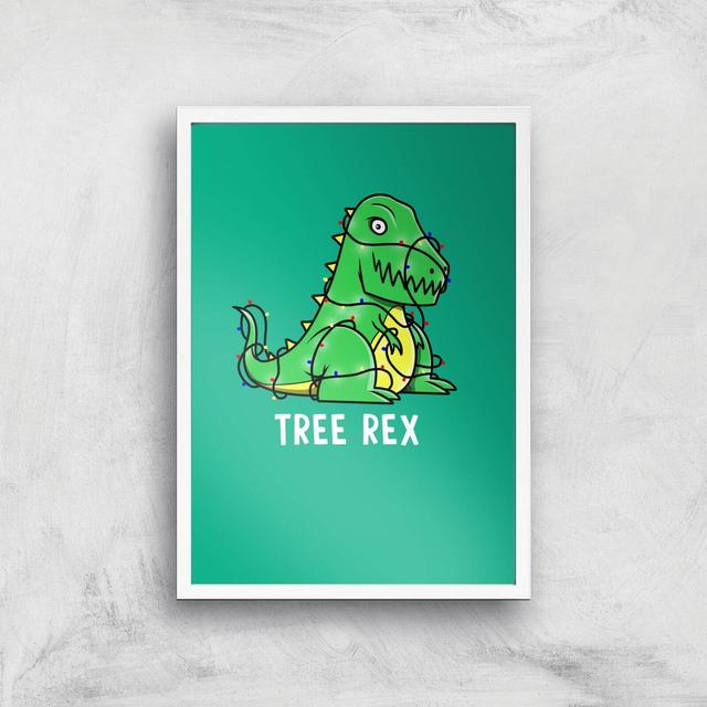 Tree Rex Art Print - A3 - White Frame on Productcaster.