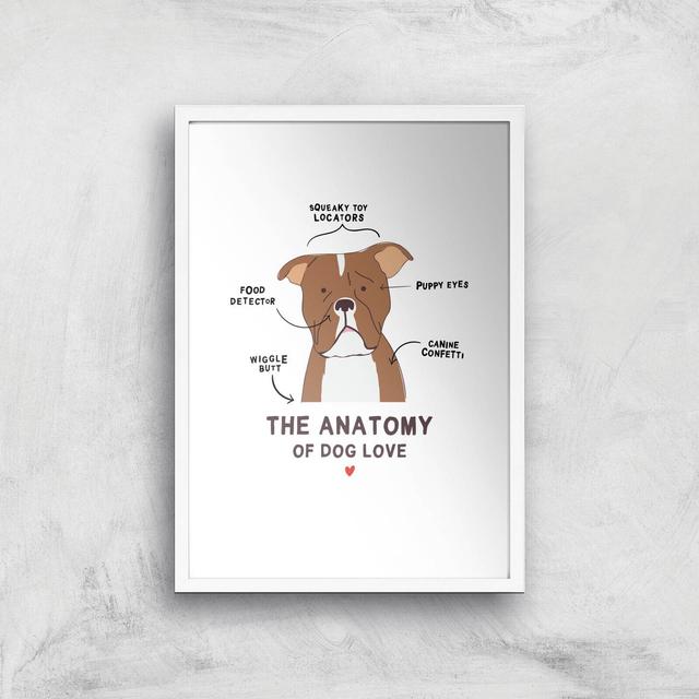 The Anatomy Of Dog Love Art Print - A3 - White Frame on Productcaster.